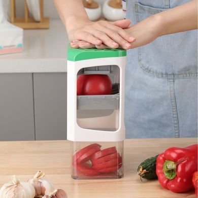 Ручная овощерезка с контейнером Genius Nicer Dicer Кухонный слайсер - терка с насадками 7 в 1