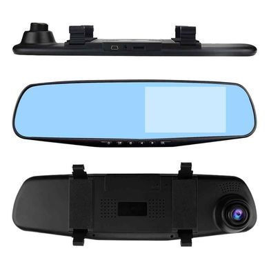 Видеорегистратор - зеркало с камерой заднего вида DVR Full HD 1433 (4,3") 2 камеры