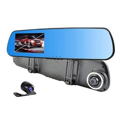 Видеорегистратор - зеркало с камерой заднего вида DVR Full HD 1433 (4,3") 2 камеры