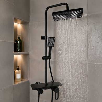 Смеситель для ванной комнаты Shower Set AND YLN16001H &bull; Душевая система с верхним душем, ручной лейкой и стойкой