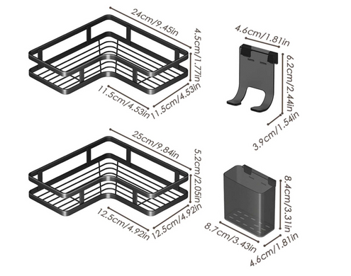 Кутові полиці для ванної Corner Shower Caddy ∙ Компактне та зручне зберігання аксесуарів Corner Shower Caddy