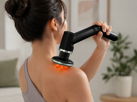 Перкуссионный массажер MASSAGE GUN TV-SH-11 &bull; Массажный пистолет для мышц тела, спины, рук и ног для домашнего массажа