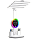 Настольная LED лампа KRX-104 с RGB-подсветкой, вентилятором, часами и подставкой &bull; Аккумуляторный настольный светильник 4-в-1 с сенсорным управлением, 4 плафонами и дисплеем для работы, учебы и дома