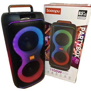 Портативная Bluetooth колонка PartyBox 320 240W RGB черная &bull; Акустическая система PartyBox 320 с колесами, подсветкой, караоке и аккумулятором черная
