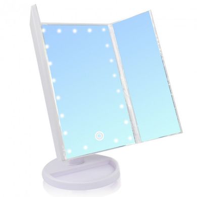 Потрійне косметичне дзеркало для макіяжу з підсвіткою LED Magnifying Mirror