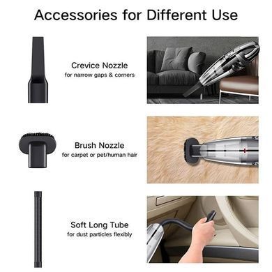 Автомобільний пилосос Vacuum Cleaner E-6 XL-830 &bull; Ручний пилосос із різними насадками для автомобіля та дому
