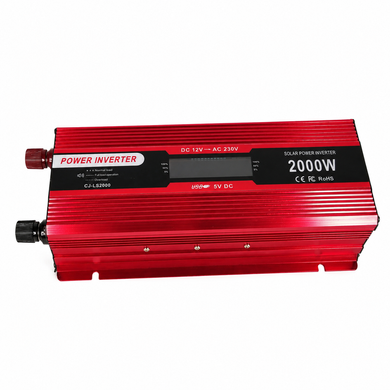 Инвертор 5 CORE 2000W 12V LCD &bull; Преобразователь напряжения 5 CORE 2000W 12V-220V Digital с рабочей мощностью 1000 Вт и дисплеем