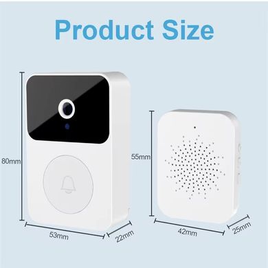 Беспроводной дверной WIFI звонок Doorbell X9 · Видеодомофон с Wi-Fi камерой с функцией видеозаписи и датчиком движения