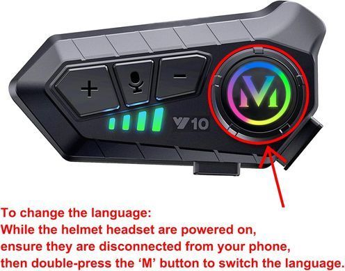 Беспроводная мотогарнитура Y10 с мягким микрофоном и Bluetooth 5.3 ∙ Универсальная мотогарнитура Y10 для шлема