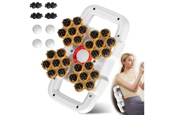 Перкусійний масажер FASCIA GUN JY-0116-A &bull; Масажний пістолет TV-SH-12 для тіла з 28 масажними головками, акумулятором 2500 мА&middot;год і Type-C