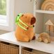 Мягкая игрушка Капибара KAR333, 23 см &bull; Плюшевая коричневая капибара с зеленым рюкзаком-черепашкой для детских игр, подарка и украшения детской