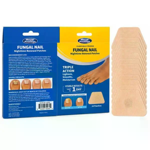 Пластыри от грибка ногтей Royal Prestige Fungal Nail 16 шт для ночного ухода &bull; Противогрибковые пластыри Royal Prestige Fungal Nail с толнафтатом 1% для ногтей ног