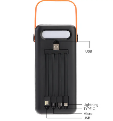 Портативный внешний аккумуляторч YM-640 CX с высокой ёмкостью ∙ Power Bank с солнечной панелью 160000 mAh YM-640 CX