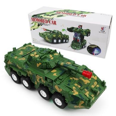 Детская игрушка Танк - трансформер Armored Car на радиоуправлении ∙ Машинка &ndash; робот с пультом, вращением 360&deg;, подсветкой и звуком на аккумуляторе