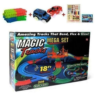 Детский набор MAGIC TRACKS 360 Mega Set Гибкая игрушечная дорога - автотрек конструктор + 2 машинки