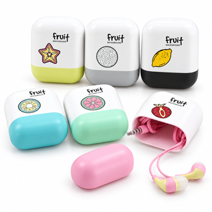 Проводные наушники Keeka Fruit MC-125 &bull; Вакуумная гарнитура Keeka Fruit MC-125 с микрофоном, mini-Jack 3,5 мм и кейсом, ассорти 6 видов