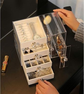 Шкатулка для хранения ювелирных украшений AND XL-1831 Makeup Box &bull; Органайзер для колец, сережек, цепочек, косметики и аксессуаров