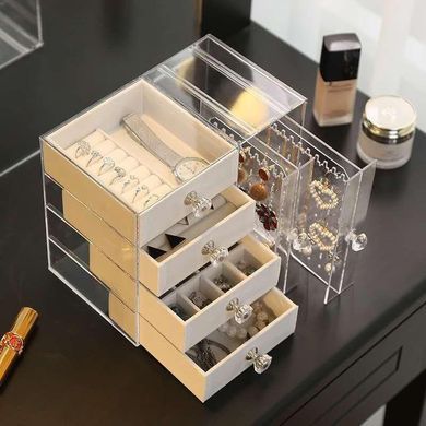 Шкатулка для хранения ювелирных украшений AND XL-1831 Makeup Box &bull; Органайзер для колец, сережек, цепочек, косметики и аксессуаров