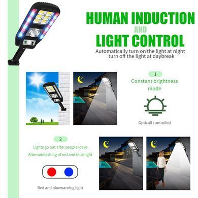 Прожектор LED настенный CL-728 сенсорный уличный с солнечной панелью и пультом ∙ Уличный солнечный светильник CL-728 с датчиком движения и пультом