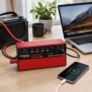 Инвертор 5 CORE UN-3058 2500W 12V &bull; Преобразователь напряжения 5 CORE UN-3058 12V-220V 1100 Вт с USB и модифицированной синусоидой