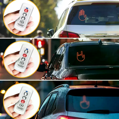 Светодиодная LED рука с жестами для авто Hand Light с пультом управления &bull; Автомобильная LED подсветка на стекло