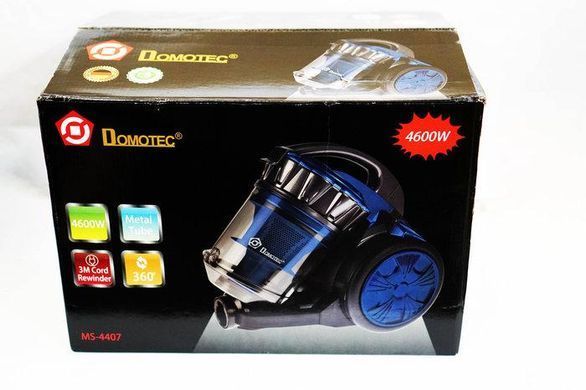 Контейнерный пылесос Domotec MS 4407 с регулятором мощности и турбощеткой Turbo Brush ∙ 4600W ∙ Синий
