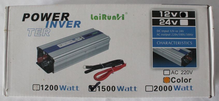 Преобразователь Авто Инвертор 12 V 220 V 1500 W am PR5