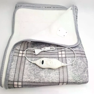 Електропростирадло Electric Blanket 150&times;120 см з підігрівом, сіре картате &bull; Електричне простирадло Electric Blanket 150&times;120 см з 2 режимами для ліжка та дачі