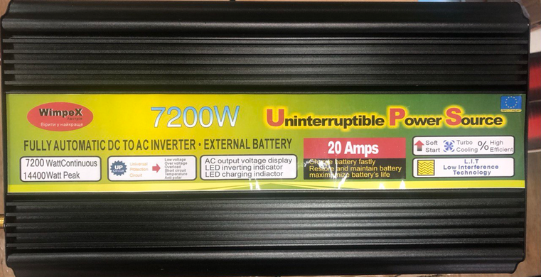 Преобразователь POWER INVERTER Wimpex 7200 W &middot; Инвертор напряжения тока 12v-220v с зарядным устройством + UPS