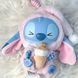 Брелок Стич Labubu 15 см в коробке-сюрпризе Eat Something Before Sleep &bull; Коллекционная фигурка-аксессуар Stitch Лабубу на рюкзак и ключи