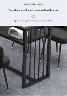 Стеклянный столик для маникюра и макияжа YM180 120&times;40&times;78 см &bull; Интерьерный стол для салона красоты, косметики, лампы, инструментов и рабочего места мастера