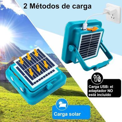 Ручний акумуляторний світлодіодний ліхтар LD-02 із сонячною панеллю та PowerBank &bull; Прожектор LED ліхтар LD-02 для кемпінгу та туризму