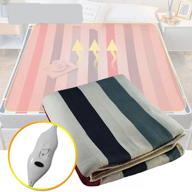 Электропростынь Electric Blanket 150&times;120 см с регулировкой температуры, разноцветные полосы &bull; Электрическая простынь Electric Blanket 150&times;120 см 86 Вт для прогрева кровати