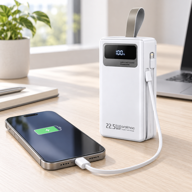 Белый Power Bank Aroimac ORA503 40000 mAh &bull; Портативное зарядное устройство Aroimac ORA503 с быстрой зарядкой 22,5W Fast Charge QC3.0, 4 USB выхода и LED дисплеем