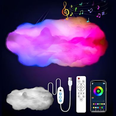 Світильник-хмара DIY Cloud Atmosphere Light &bull; Підвісна LED лампа світильник нічник хмара з RGB підсвіткою