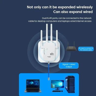 Репітер підсилювач сигналу ретранслятор Wi-Fi роутер 300Мбіт ∙ Wi-Fi ретранслятор 2.4G з 6 антенами