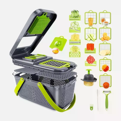 Овочерізка мультислайсер AND1536 Vegetable Cutter &bull; Ручний подрібнювач для овочів, фруктів, салатів і домашньої нарізки