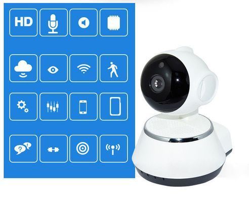 WI-FI IP-камера DL- V3 new (1.0MP - 1280*720P, инфракрасное ночное видение, с вращением, поддержка TF карты