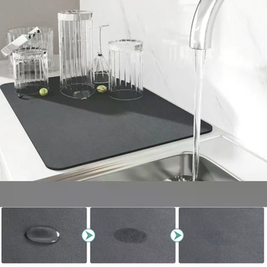 Коврик для сушки посуды PVC mat 40&times;30 см &bull; Кухонный коврик-подставка 40&times;30&times;0,4 см для тарелок, чашек и столовых приборов