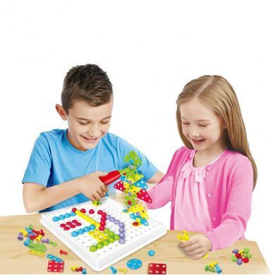 3D Пазл TU LE HUI Creative Puzzle 4 в 1 конструктор с шуруповертом и электроотверткой "Болтовая мозаика" 193 детали