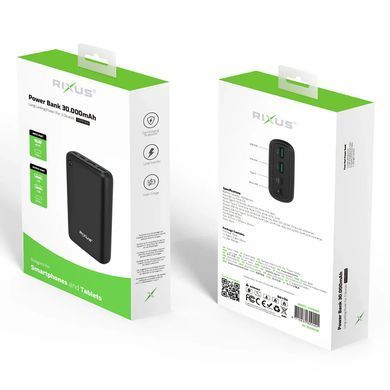Универсальный портативный RIXUS 30000 mAh аккумулятор для путешествий ∙ Повербанк RIXUS 30000 mAh для смартфонов