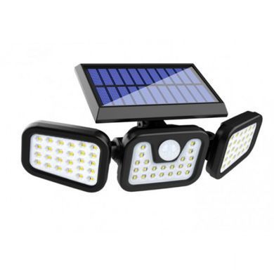 Вуличний світлодіодний LED світильник FL-1725A Split Solar WallLamp на сонячній батареї з датчиком руху ∙ Зовнішній потрійний ліхтар &ndash; прожектор&nbsp;∙ 70 світлодіодів ∙ 1500 Лм ∙ Акумулятор 1500 мАг