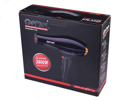 Профессиональный мощный фен для волос Gemei GM-1765, 2800W