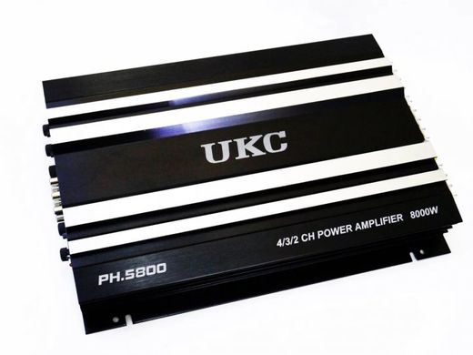 Автомобільний підсилювач звуку UKC PH.5800 4-х канальний CAS/Sub 4/3/2Ch 8000W Black