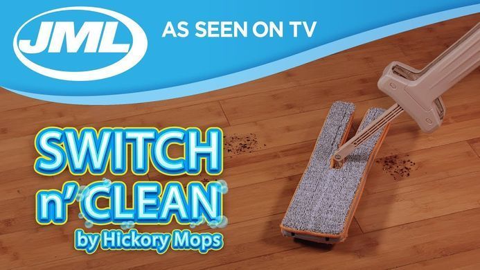 Самоотжимающаяся швабра Switch N Clean ∙ Двустороння швабра с отжимом, 2 насадки микрофибра на липучках
