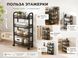 Полка-этажерка на колесиках 4 яруса 36&times;20&times;76 см &bull; Металлический передвижной стеллаж-органайзер для кухни ванной прихожей и хранения вещей