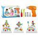 3D Пазл TU LE HUI Creative Puzzle 4 в 1 конструктор с шуруповертом и электроотверткой "Болтовая мозаика" 193 детали