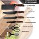 Набор кухонных ножей 4 шт + ножницы и овощечистка Kitchen utensils HA-177 ∙ Кухонный набор ножей HA-177