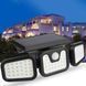 Вуличний світлодіодний LED світильник FL-1725A Split Solar WallLamp на сонячній батареї з датчиком руху ∙ Зовнішній потрійний ліхтар &ndash; прожектор&nbsp;∙ 70 світлодіодів ∙ 1500 Лм ∙ Акумулятор 1500 мАг