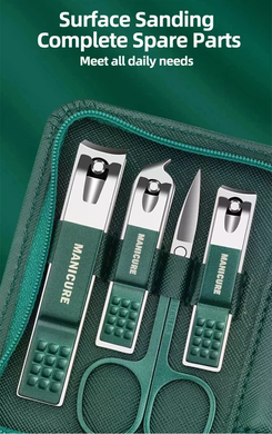 Маникюрный набор AND ES-09A 9 предметов &bull; Маникюрно-педикюрный набор 9PCS Nail Clipper из нержавеющей стали в дорожном футляре